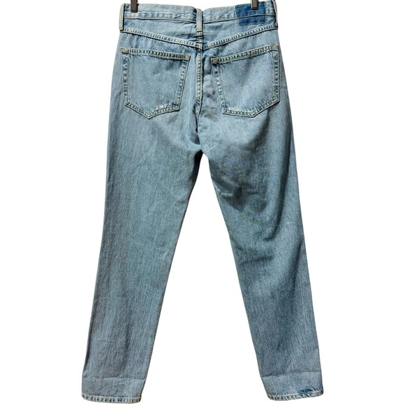 New AMO The Low Down Distressed Med Wash Straight Jeans Size 26 - Picture 7 of 11